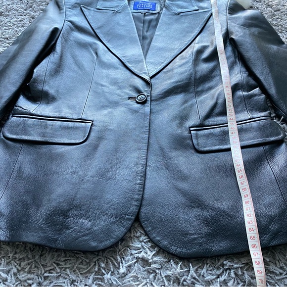 Vintage Fioranti Black Genuine Leather Blazer - Picture 8 of 9